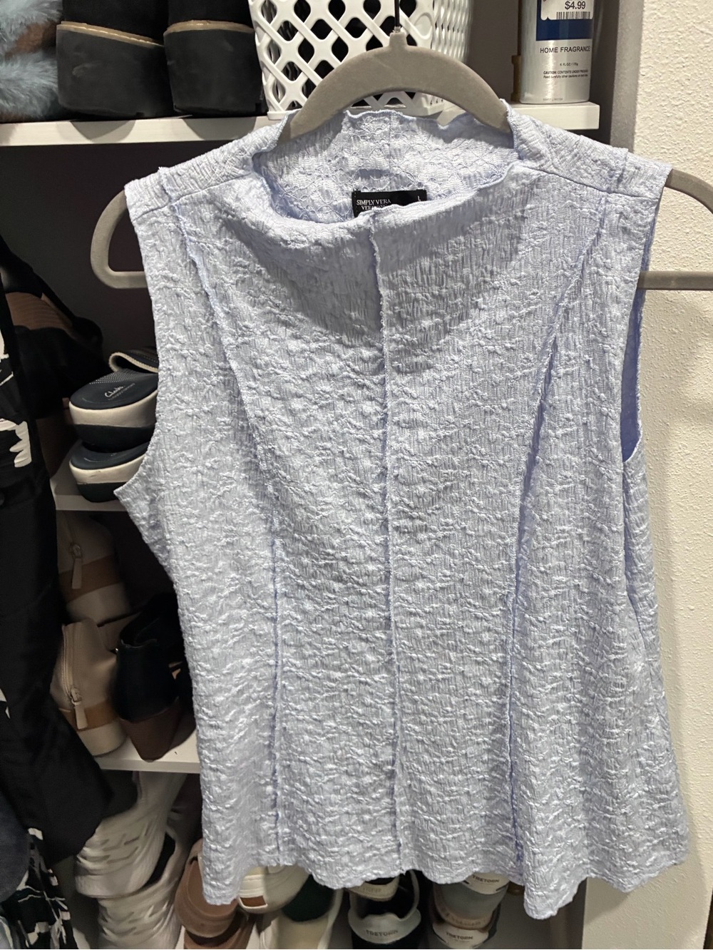 Simply Vera Vera Wang Sleeveless Textured Light Blue Dress -